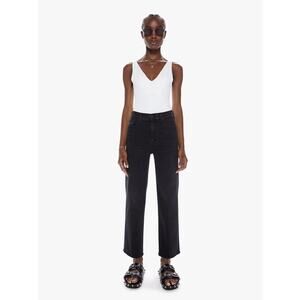 MOTHER Black Straight Leg Jeans